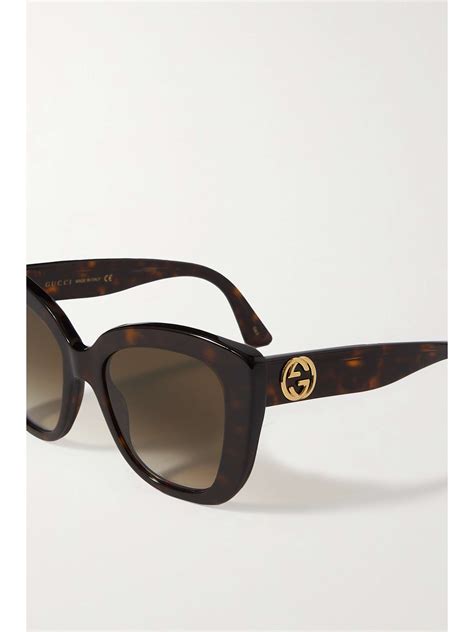 gucci gg cat-eye round acetate sunglasses|Gucci 55mm cat eye sunglasses.